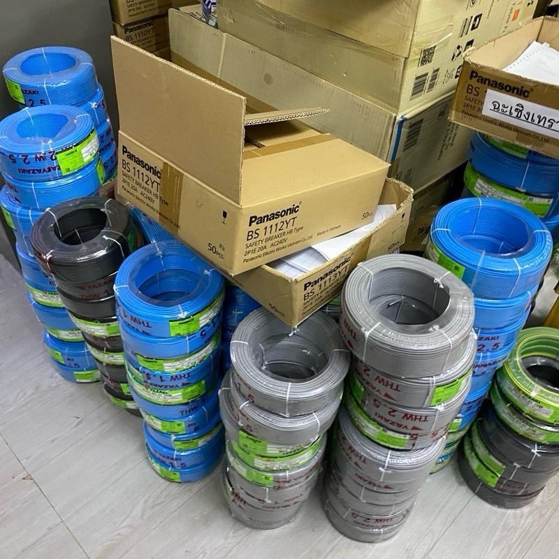 สายไฟ Yazaki THW 2.5 มม² สีเทา – คุณภาพมาตรฐาน ปลอดภัยทุกงานไฟฟ้า!
